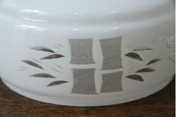 和製アンティーク　竹文様　カットガラス　レトロな切子が奥ゆかしい雰囲気を醸し出す天井照明　(R-083007)