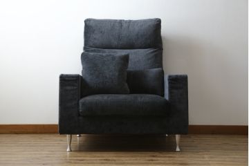 中古　超美品　高級品　TAKUMI(匠)ソファ　RIAN(利庵)シリーズ　PF　ハイバックソファ　ゆったりとした寛ぎの時間を演出する一人掛けソファ(1P、1人掛け、イス、椅子)(定価約50万円)(R-083012)