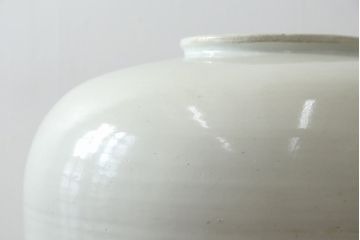 和製アンティーク　超特大!!　花器に最適!!　明治期　伊万里　白磁　古い造り酒屋の味わい深い大酒甕(酒壺、酒器、かめ、つぼ、壷)(R-083014)