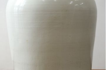 和製アンティーク　超特大!!　花器に最適!!　明治期　伊万里　白磁　古い造り酒屋の味わい深い大酒甕(酒壺、酒器、かめ、つぼ、壷)(R-083014)