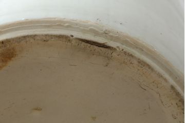 和製アンティーク　超特大!!　花器に最適!!　明治期　伊万里　白磁　古い造り酒屋の味わい深い大酒甕(酒壺、酒器、かめ、つぼ、壷)(R-083014)