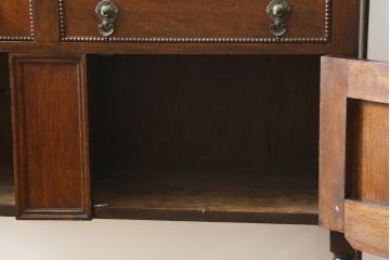 イギリスアンティーク　オーク材　アールデコ　気品を感じるミラーバックサイドボード(収納棚、戸棚、サイドキャビネット、英国)(R-083017)