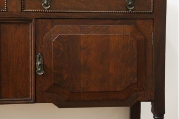 イギリスアンティーク　オーク材　アールデコ　気品を感じるミラーバックサイドボード(収納棚、戸棚、サイドキャビネット、英国)(R-083017)