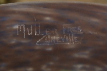 フランスアンティーク　アールヌーヴォー　アール・デコ期　ミューラー兄弟(Muller Freres Luneville)　優美な色彩でヨーロッパ的な品格と温もりを感じる吊り下げ照明　(R-083019)