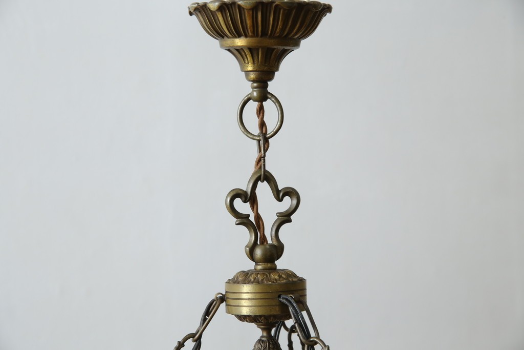 フランスアンティーク　アールヌーヴォー　アール・デコ期　ミューラー兄弟(Muller Freres Luneville)　優美な色彩でヨーロッパ的な品格と温もりを感じる吊り下げ照明　(R-083019)