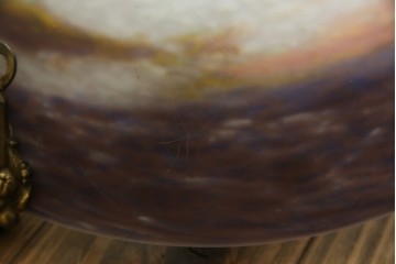 フランスアンティーク　アールヌーヴォー　アール・デコ期　ミューラー兄弟(Muller Freres Luneville)　優美な色彩でヨーロッパ的な品格と温もりを感じる吊り下げ照明　(R-083019)