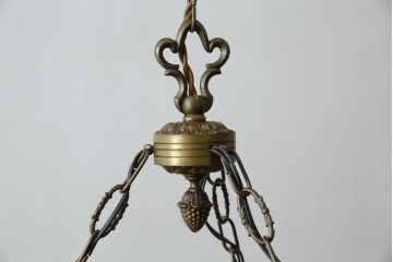 フランスアンティーク　アールヌーヴォー　アール・デコ期　ミューラー兄弟(Muller Freres Luneville)　優美な色彩でヨーロッパ的な品格と温もりを感じる吊り下げ照明　(R-083019)