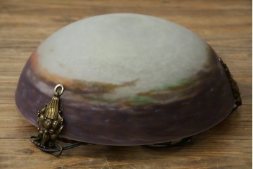 フランスアンティーク　アールヌーヴォー　アール・デコ期　ミューラー兄弟(Muller Freres Luneville)　優美な色彩でヨーロッパ的な品格と温もりを感じる吊り下げ照明　(R-083019)