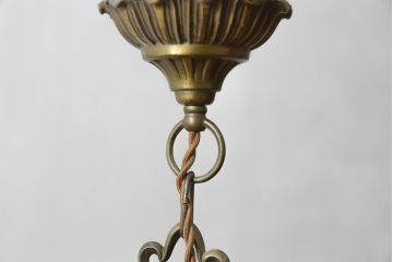 フランスアンティーク　アールヌーヴォー　アール・デコ期　ミューラー兄弟(Muller Freres Luneville)　優美な色彩でヨーロッパ的な品格と温もりを感じる吊り下げ照明(天助照明、ペンダントライト)(R-083019)