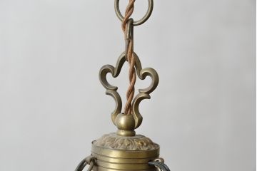 フランスアンティーク　アールヌーヴォー　アール・デコ期　ミューラー兄弟(Muller Freres Luneville)　優美な色彩でヨーロッパ的な品格と温もりを感じる吊り下げ照明(天助照明、ペンダントライト)(R-083019)