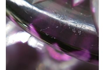戦前　当時物　切子　色被せ　紫　洗練されたデザインが優美な印象を与えるコンポート(フルーツスタンド、フルーツ皿、脚付きボウル、果物入れ、デザートディッシュ、ガラス、硝子)(R-083023)