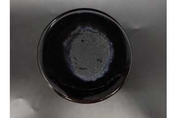 戦前　当時物　棗型(なつめ形)　乳白ぼかし　鱗文　赤縁　エナメル脚　可愛らしい雰囲気を醸し出す氷コップ2客セット(ベル型?、グラス、和ガラス、硝子)(R-083025)