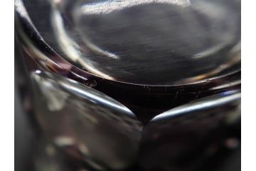 戦前　当時物　切子　色被せ　紫　繊細なカットが美しく上品な雰囲気のグラス4客セット(コップ、タンブラー、和ガラス、硝子)(R-083029)