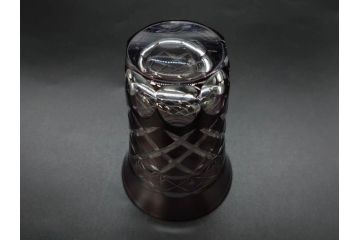 戦前　当時物　切子　色被せ　紫　繊細なカットが美しく上品な雰囲気のグラス4客セット(コップ、タンブラー、和ガラス、硝子)(R-083029)