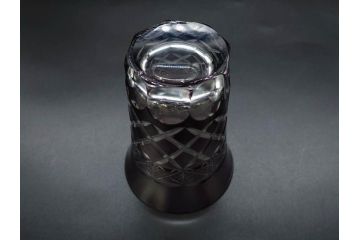 戦前　当時物　切子　色被せ　紫　繊細なカットが美しく上品な雰囲気のグラス4客セット(コップ、タンブラー、和ガラス、硝子)(R-083029)