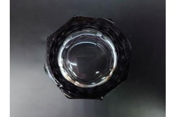 戦前　当時物　切子　色被せ　紫　繊細なカットが美しく上品な雰囲気のグラス4客セット(コップ、タンブラー、和ガラス、硝子)(R-083029)