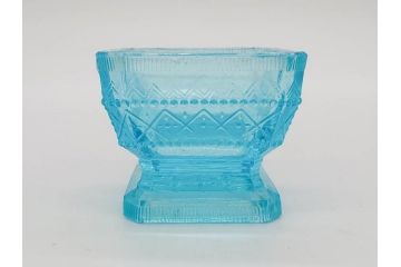 大正〜昭和初期　菓子型　ギヤマン　涼やかな雰囲気の小鉢3点セット(深皿、深鉢、和ガラス、硝子)(R-083030)