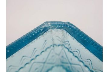 大正〜昭和初期　菓子型　ギヤマン　涼やかな雰囲気の小鉢3点セット(深皿、深鉢、和ガラス、硝子)(R-083030)