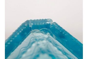 大正〜昭和初期　菓子型　ギヤマン　涼やかな雰囲気の小鉢3点セット(深皿、深鉢、和ガラス、硝子)(R-083030)