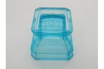 大正〜昭和初期　菓子型　ギヤマン　涼やかな雰囲気の小鉢3点セット(深皿、深鉢、和ガラス、硝子)(R-083030)