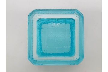 大正〜昭和初期　菓子型　ギヤマン　涼やかな雰囲気の小鉢3点セット(深皿、深鉢、和ガラス、硝子)(R-083030)
