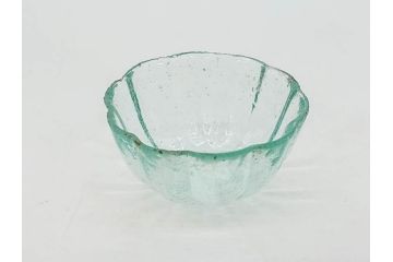 大正〜昭和初期　菓子型　ギヤマン　涼やかな雰囲気の小鉢3点セット(深皿、深鉢、和ガラス、硝子)(R-083030)