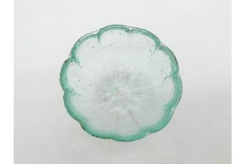 大正〜昭和初期　菓子型　ギヤマン　涼やかな雰囲気の小鉢3点セット(深皿、深鉢、和ガラス、硝子)(R-083030)