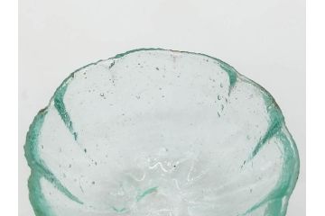 大正〜昭和初期　菓子型　ギヤマン　涼やかな雰囲気の小鉢3点セット(深皿、深鉢、和ガラス、硝子)(R-083030)