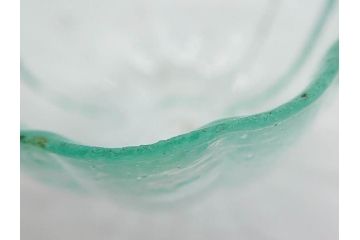 大正〜昭和初期　菓子型　ギヤマン　涼やかな雰囲気の小鉢3点セット(深皿、深鉢、和ガラス、硝子)(R-083030)
