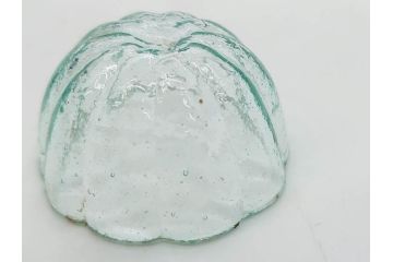 大正〜昭和初期　菓子型　ギヤマン　涼やかな雰囲気の小鉢3点セット(深皿、深鉢、和ガラス、硝子)(R-083030)