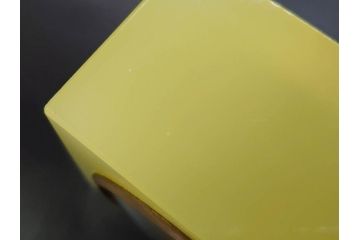 ジャンク品　ドイツ　戦前　J.Kaiser(カイザー)　ウランガラス　ゼンマイ式　シンプルで洗練されたデザインが魅力的な置時計(置き時計、硝子)(R-083032)