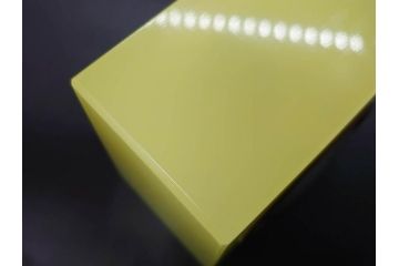 ジャンク品　ドイツ　戦前　J.Kaiser(カイザー)　ウランガラス　ゼンマイ式　シンプルで洗練されたデザインが魅力的な置時計(置き時計、硝子)(R-083032)