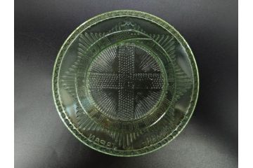 戦前　プレスガラス　ガーター勲章　様々なデザインが楽しめるガラス皿4枚セット(小皿、花、和ガラス、硝子)(R-083034)