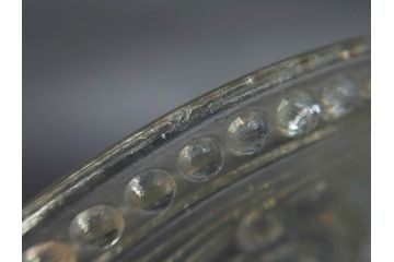 戦前　プレスガラス　ガーター勲章　様々なデザインが楽しめるガラス皿4枚セット(小皿、花、和ガラス、硝子)(R-083034)