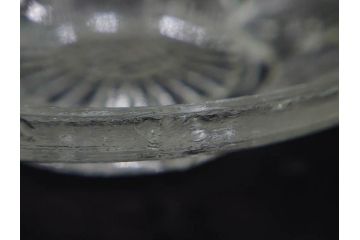 戦前　プレスガラス　鹿に紅葉　ポンド皿　ガラス皿4枚セット(SMALL GAINS、BRING RICHESIN、雷文、格言皿、小皿、和ガラス、硝子)(R-083035)
