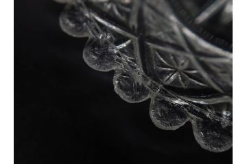戦前　レース　様々なデザインが楽しめるガラス皿4枚セット(波、小皿、和ガラス、硝子)(R-083036)
