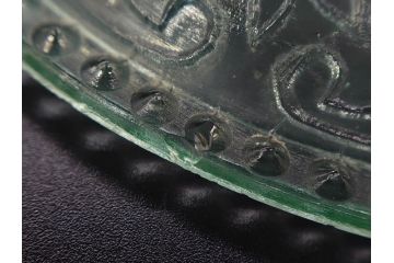 戦前　プレスガラス　レース　ガーター勲章　波に千鳥　繊細な模様が映えるガラス皿5枚セット(小皿、和ガラス、硝子)(R-083037)