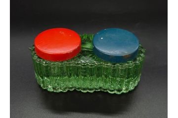 昭和初期〜昭和中期　ガラスペン　ペン皿　ペン先　インク壺　筆巻　インクペンなどまとめてセット(硝子ペン、トレー、トレイ、文房具、アオイガラスペン、葵文具製作所、替先、タマペン、日本字ペン、タチカワ、ゼブラ、インク壷、インク入れ、インキ、小物入れ)(R-083039)
