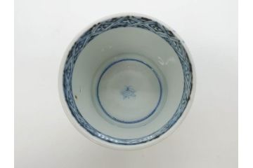 江戸期　古伊万里　染付　蜜柑に鳥文　落ち着いた和の雰囲気にぴったりのそば猪口5客セット(みかん、果実、蕎麦猪口、湯呑み、湯のみ、和食器)(R-083041)