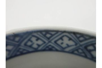 江戸期　古伊万里　染付　花唐草文　爽やかな藍色が素敵なそば猪口5客セット(蕎麦猪口、湯呑み、湯のみ、和食器)(R-083042)