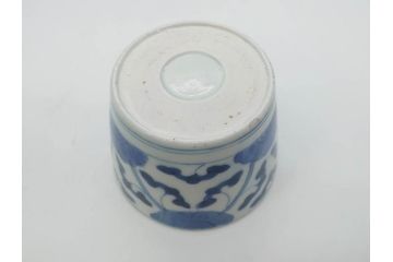 江戸期　古伊万里　染付　花唐草文　爽やかな藍色が素敵なそば猪口5客セット(蕎麦猪口、湯呑み、湯のみ、和食器)(R-083042)
