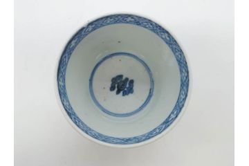 江戸期　古伊万里　染付　花唐草文　爽やかな藍色が素敵なそば猪口5客セット(蕎麦猪口、湯呑み、湯のみ、和食器)(R-083042)