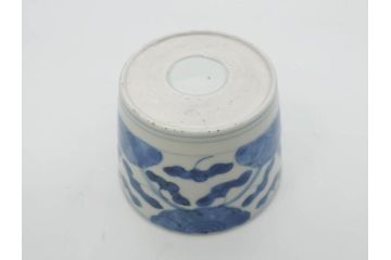 江戸期　古伊万里　染付　花唐草文　爽やかな藍色が素敵なそば猪口5客セット(蕎麦猪口、湯呑み、湯のみ、和食器)(R-083043)