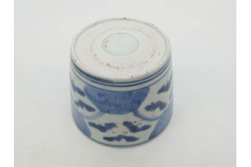 江戸期　古伊万里　染付　花唐草文　爽やかな藍色が素敵なそば猪口5客セット(蕎麦猪口、湯呑み、湯のみ、和食器)(R-083043)