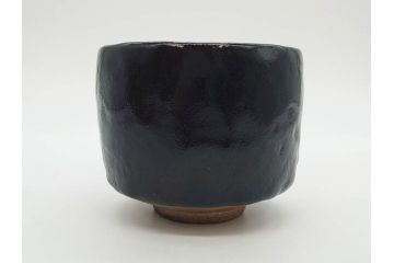 大樋焼　大樋平六(開発文七?)　3.7寸　上品な和の雰囲気を醸し出す茶碗(抹茶碗、茶道具、茶器、三寸七分、和食器、共箱付き)(R-083045)