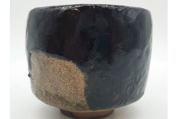 大樋焼　大樋平六(開発文七?)　3.7寸　上品な和の雰囲気を醸し出す茶碗(抹茶碗、茶道具、茶器、三寸七分、和食器、共箱付き)(R-083045)