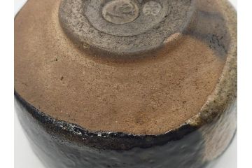 大樋焼　大樋平六(開発文七?)　3.7寸　上品な和の雰囲気を醸し出す茶碗(抹茶碗、茶道具、茶器、三寸七分、和食器、共箱付き)(R-083045)