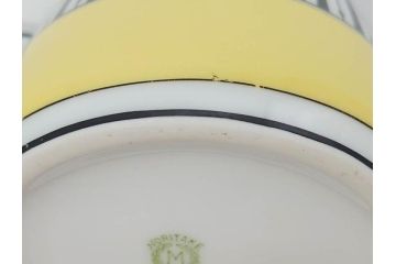 戦前　オールドノリタケ　NORITAKE　ラスター彩　ハンドル付　レモン　アールデコ　それぞれ華やかなデザインが素敵なプレート2枚&シュガーポットセット(サンドウィッチ、サンドイッチ、キャンディーディッシュ、アクセサリートレー、トレイ、小皿、中皿、洋食器)(R-083046)