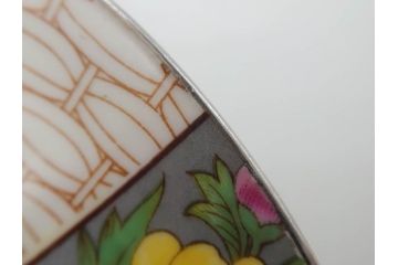 戦前　オールドノリタケ　NORITAKE　ラスター彩　ハンドル付　レモン　アールデコ　それぞれ華やかなデザインが素敵なプレート2枚&シュガーポットセット(サンドウィッチ、サンドイッチ、キャンディーディッシュ、アクセサリートレー、トレイ、小皿、中皿、洋食器)(R-083046)