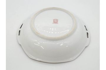 オールドノリタケ　NORITAKE　ラスター彩　金彩　ハンドル付　食卓を彩る華やかなボウル3点セット(風景、花、蝶、ハンドペイント、プレート、深皿、洋食器)(R-083047)